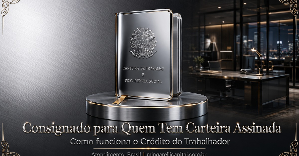 Carteira de trabalho em destaque, representando o Crédito do Trabalhador para quem tem carteira assinada.
