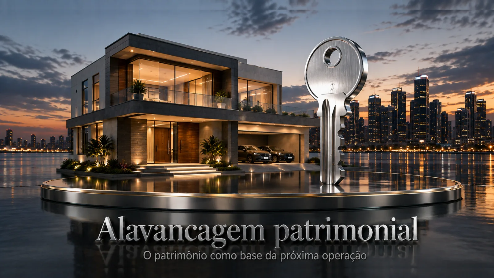 Alavancagem patrimonial: residência de alto padrão e chave cromada sobre pedestal | Mingarelli Capital