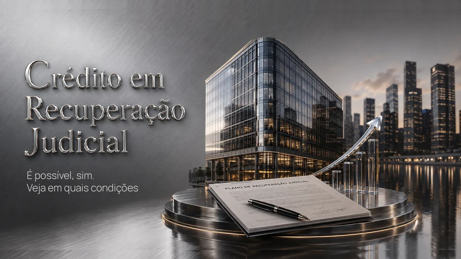 Crédito para empresa em recuperação judicial: edifício corporativo e plano de recuperação assinado