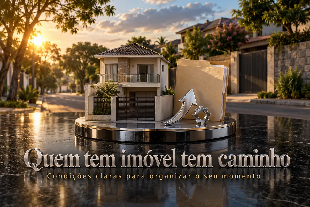 Sobrado urbano em miniatura sobre pedestal cromado, crédito Home Equity Urbano